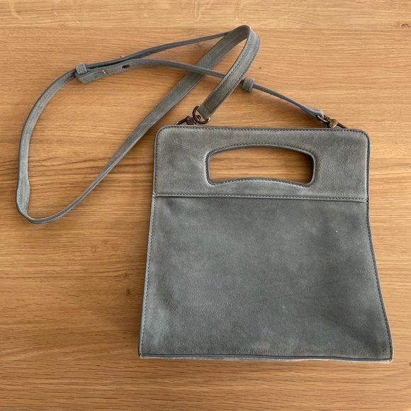 NWT!! gorgeous CREATURES OF COMFORT Gilda Bag - Suede Grey/ Blue - Picture 2 of 12